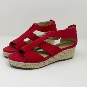 Chadwicks of Boston Red Zip Espadrilles Women's Size 8